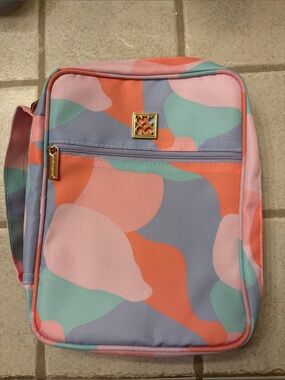 Pastel Abstract Print Bible/BookTote- Pink Multi